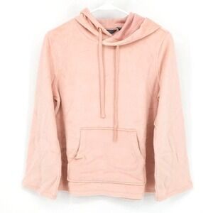 AnyBody Fleece French Terry Wide Sleeve Hooded Sweatshirt Mitsy‎ Rose Size XXS